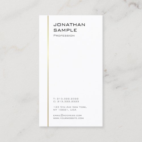 Minimalist Design Modern Template Trendy Gold Line Business Card