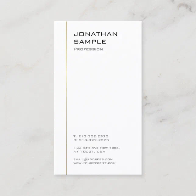 Minimalist Design Modern Template Trendy Gold Line Business Card | Zazzle