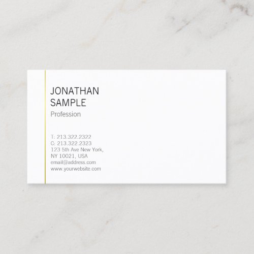 Minimalist Design Modern Trendy Professional Plain Business Card