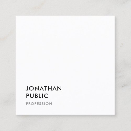 Minimalist Design Template Elegant Professional Square Business Card