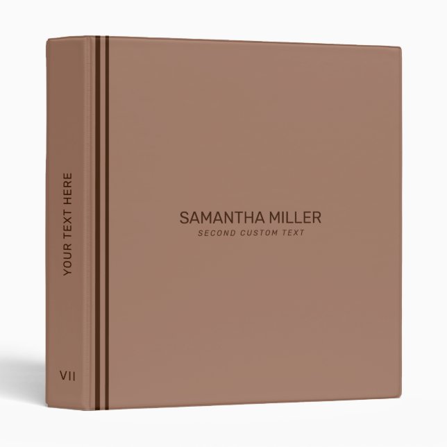 Minimalist Design with Mocha Mousse Background 3 Ring Binder (Front/Spine)