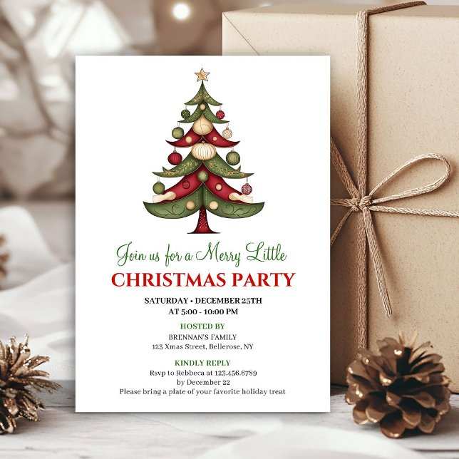 Minimalist designer Christmas tree party invite (Minimalist designer Christmas tree party invite)