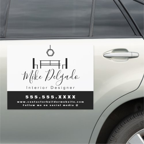 Minimalist Designer Stylist Blogger Interior Logo Car Magnet