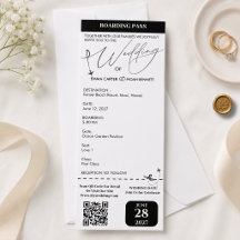 Minimalist Destination Black White Wedding Invite