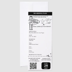 Minimalist Destination Las Vegas Wedding Raffle Tickets