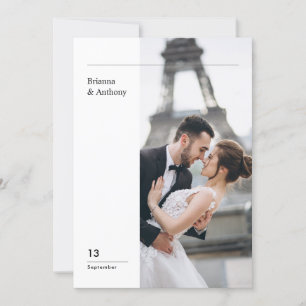 Minimalist Destination Simple Wedding Photo Invitation