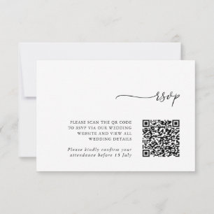 Minimalist Details & QR Code Wedding RSVP Card