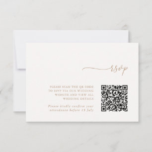 Minimalist Details & QR Code Wedding RSVP Card
