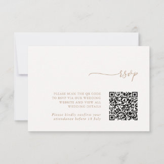Minimalist Details & QR Code Wedding RSVP Card