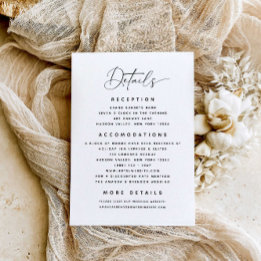 Minimalist Details Wedding Enclosure Card
