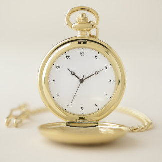 Minimalist Devanagari Hindi Sanskrit Numerals Pocket Watch
