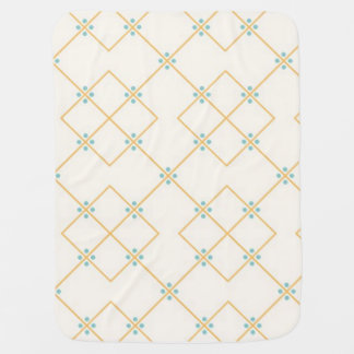 Minimalist Diamond Grid with Dots Baby Blanket