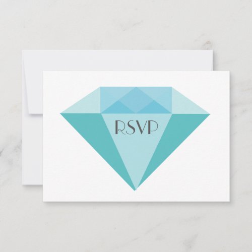 Minimalist diamond wedding RSVP CARD