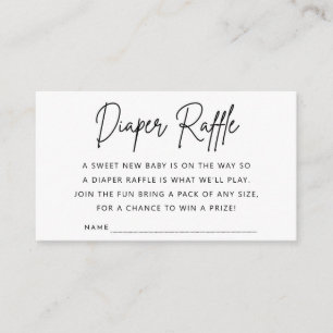 Minimalist Diaper Raffle Card Baby Shower Party