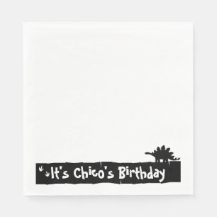 Minimalist Dino Birthday: Stegosaurus Design Napkins
