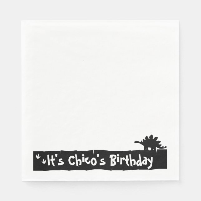 Minimalist Dino Birthday: Stegosaurus Design Napkins (Front)