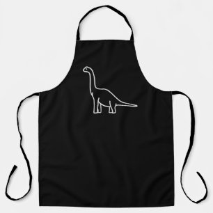 Minimalist Dinosaur Line Art – Cute Brachiosaurus Apron