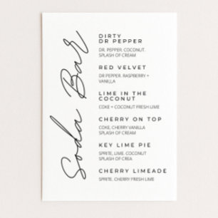 Minimalist Dirty Soda Bar Sign Printable, Soda Bar