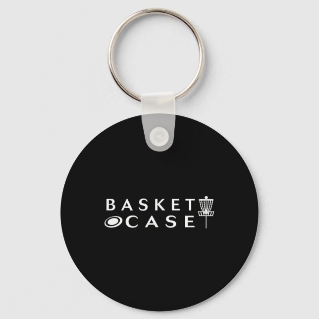 Minimalist Disc Golf Basket Case Funny Disc Golf L Keychain (Front)