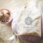 Minimalist Disco Ball | Bridesmate Wedding Party Tote Bag<br><div class="desc">This trendy yet elegant wedding party tote bag features a modern and minimalist style,  with handwritten script and classic text. A hand-drawn disco ball is featured in a black illustration. The perfect gift for your bridesmate.</div>