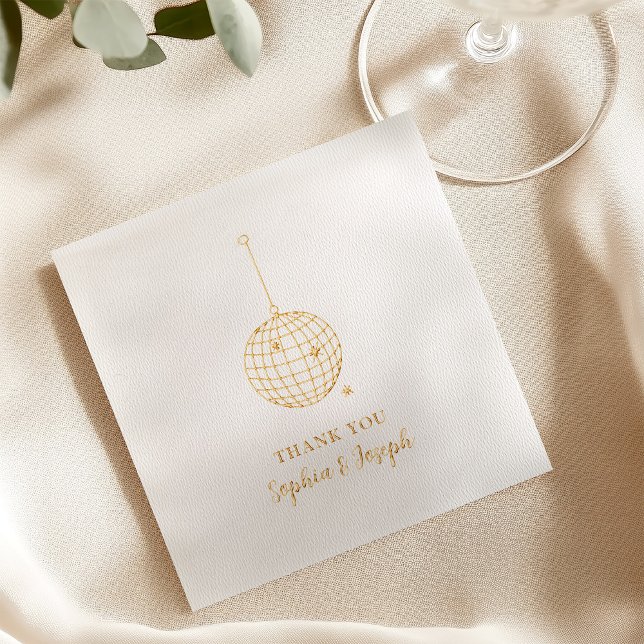 Minimalist Disco Ball | Gold Foil Napkins (Creator Uploaded)