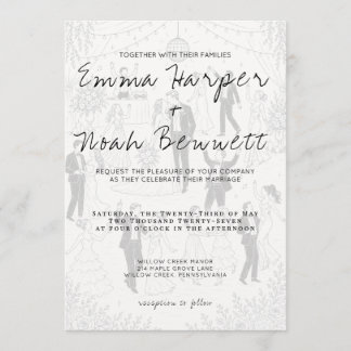 Minimalist Disco Ball Wedding Invitation Template