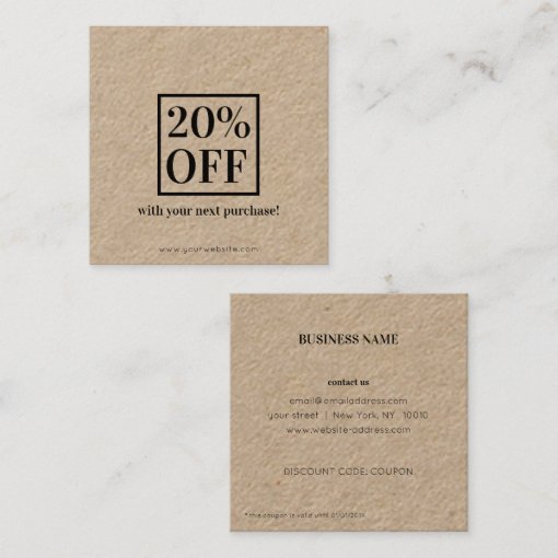 Minimalist Discount Card Zazzle