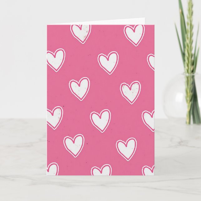 Minimalist Distressed Hearts Card (Front)