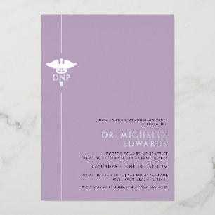 Minimalist DNP Doctor of Nursing Practice Graduate Foil Invitation