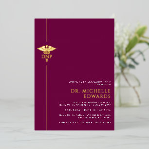 Minimalist DNP Doctor of Nursing Practice Graduate Foil Invitation