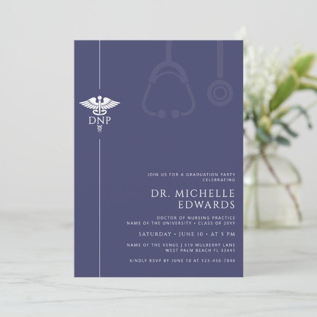 Minimalist DNP Doctor of Nursing Practice Graduate Invitation (Standing Front)