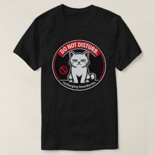 Minimalist Do Not Disturb Cat Design T-Shirt