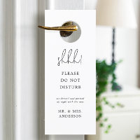 Minimalist Do Not Disturb Wedding Door Hanger