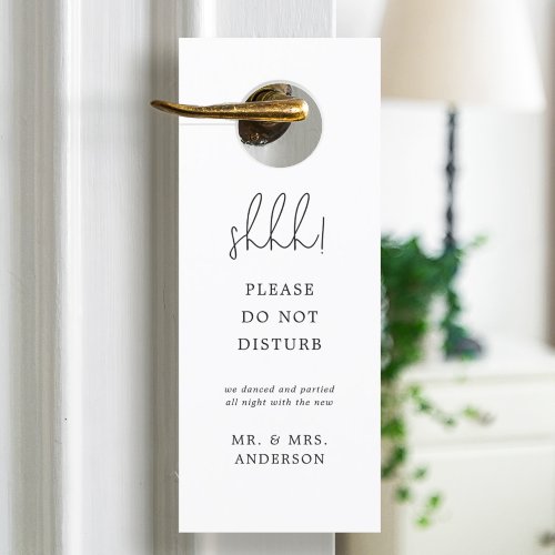 Minimalist Do Not Disturb Wedding Door Hanger 
