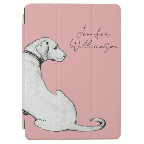 Minimalist Dog Art Labrador Pink iPad Air Cover