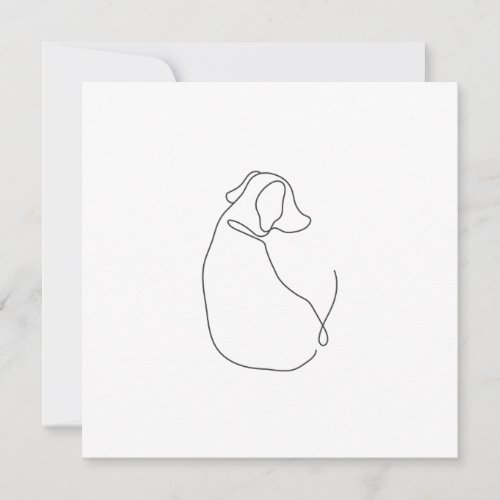 Minimalist Dog Continuous Line Drawing Card