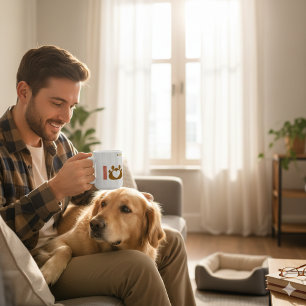 Minimalist Dog Dad Mug Paw Print Heart