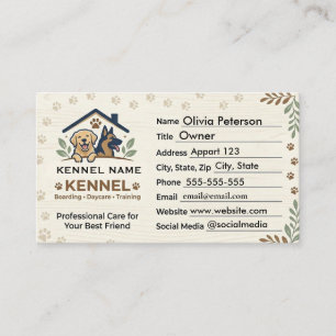 Minimalist Dog Kennel Boarding & Daycare  Business Card