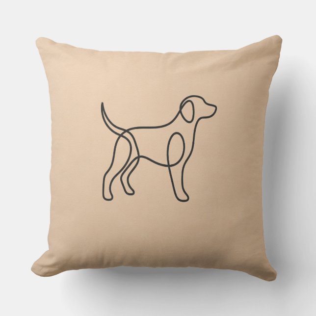 Minimalist Dog Line Art Pillow (Front)