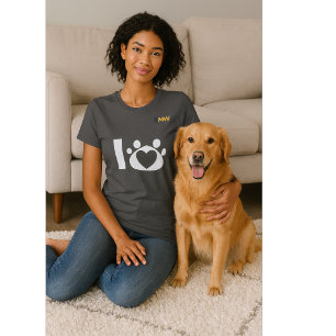 Minimalist Dog Mom Shirt   Paw Print Heart Tee