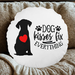 Minimalist Dog Mom – Sweet Pet Lover Gift Round Pillow