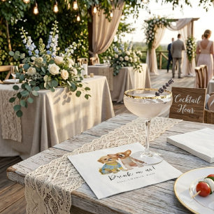 Minimalist Dog Pet Photo Wedding Napkins