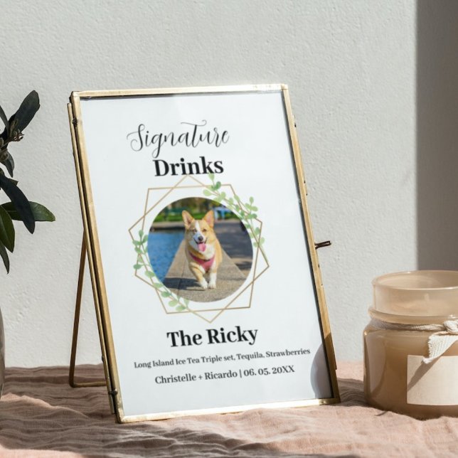 Minimalist  Dog signature drinks wedding bar   Pos Poster (Creator Uploaded)