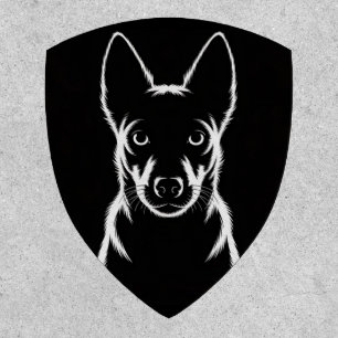 Minimalist Dog Silhouette on Black Patch