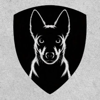 Minimalist Dog Silhouette on Black Patch