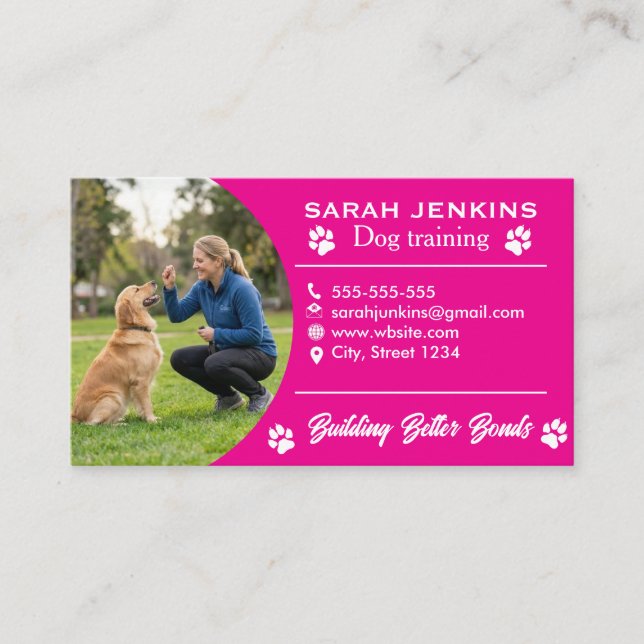 Minimalist Dog Trainer Business Card  (Front)