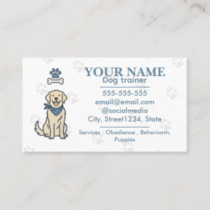 Minimalist Dog Trainer & Canine Behaviorist Custom Business Card