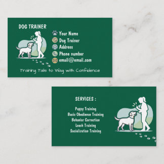 Minimalist Dog Trainer Customizable Business Card