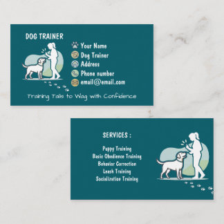 Minimalist Dog Trainer Customizable Business Card