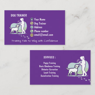 Minimalist Dog Trainer Customizable Business Card